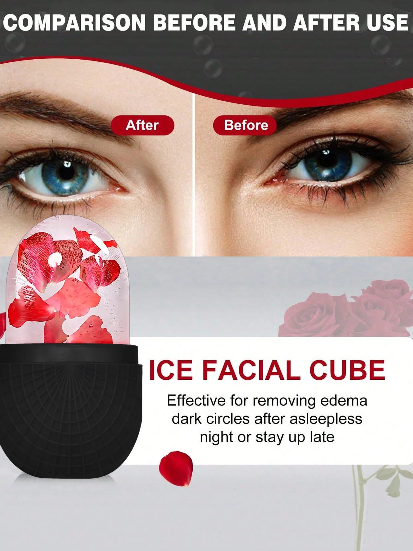 Three-piece ice surface roller set - Facial skin care ice roller set, facial massage tools, silicone ice surface roller, gua sha Beauty World Shop