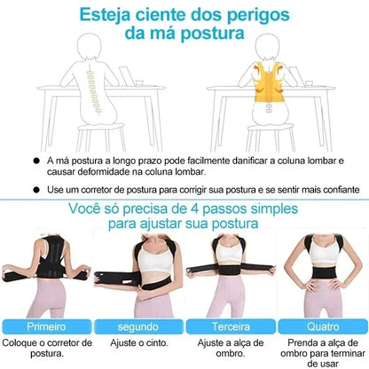 Reinforced Belt Lumbar Column Posture Corrector Vest  Adjustable Back Support Strap Shoulder Spine Brace Neck Stretcher Trainer Beauty World Shop