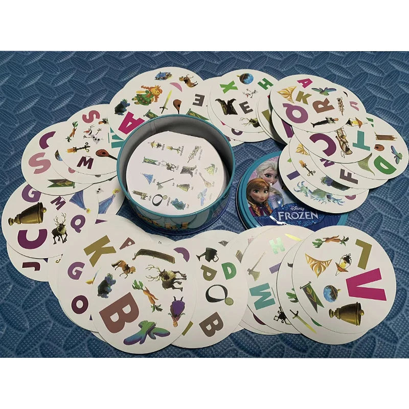 Disney Card Board Game 100th Anniversary Iron Box Card Frozen Princess 2 to 8 Player Family Holidays Camping Christmas Kids Gift Beauty World Shop