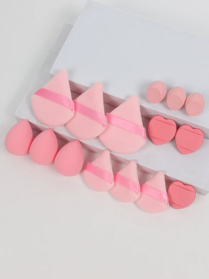 Multi Effect 15 Piece Set 3 Loose Powder Puffs&3 Mini Loose Powder Puffs&3 Medium-Sized Eggs&3 Mini Eggs&3 Air Cushions. Founda Beauty World Shop