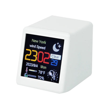 Small Portable Smart Wifi Weather Station Display Weather Temperature Humidity Time Alarm Clock Desktop Decoration Beauty World Shop