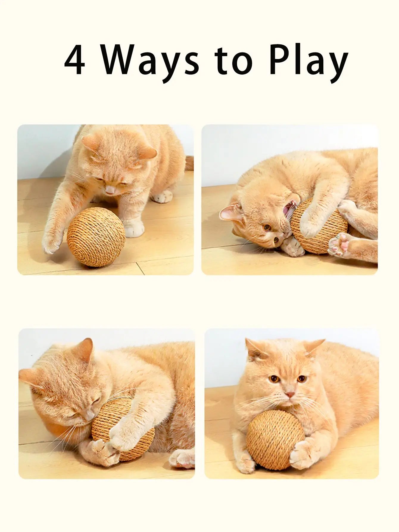 10CM Interactive Sisal Cat Scratching Ball Toy For Kitten Teeth Cleaning Anti Bite Cat Ball Sounding Toy Pet Supplies Beauty World Shop