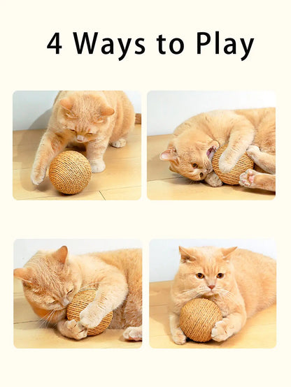 10CM Interactive Sisal Cat Scratching Ball Toy For Kitten Teeth Cleaning Anti Bite Cat Ball Sounding Toy Pet Supplies Beauty World Shop