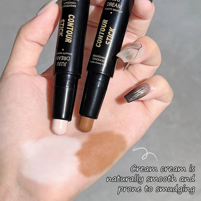 Dual-ended contour stick, facial foundation, concealer, long-lasting dark circles, correcting contour concealer, makeup Beauty World Shop