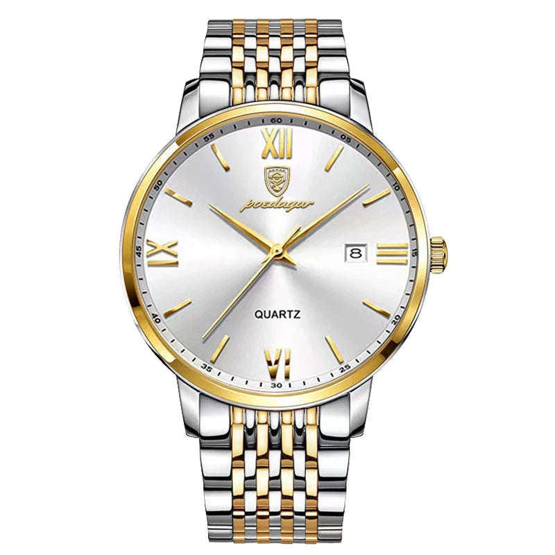 POEDAGAR Luxury Sports Men's Wristwatch Stainless Steel Waterproof Date Man Watch High Quality Casual Fashion Quartz Men Watches Beauty World Shop