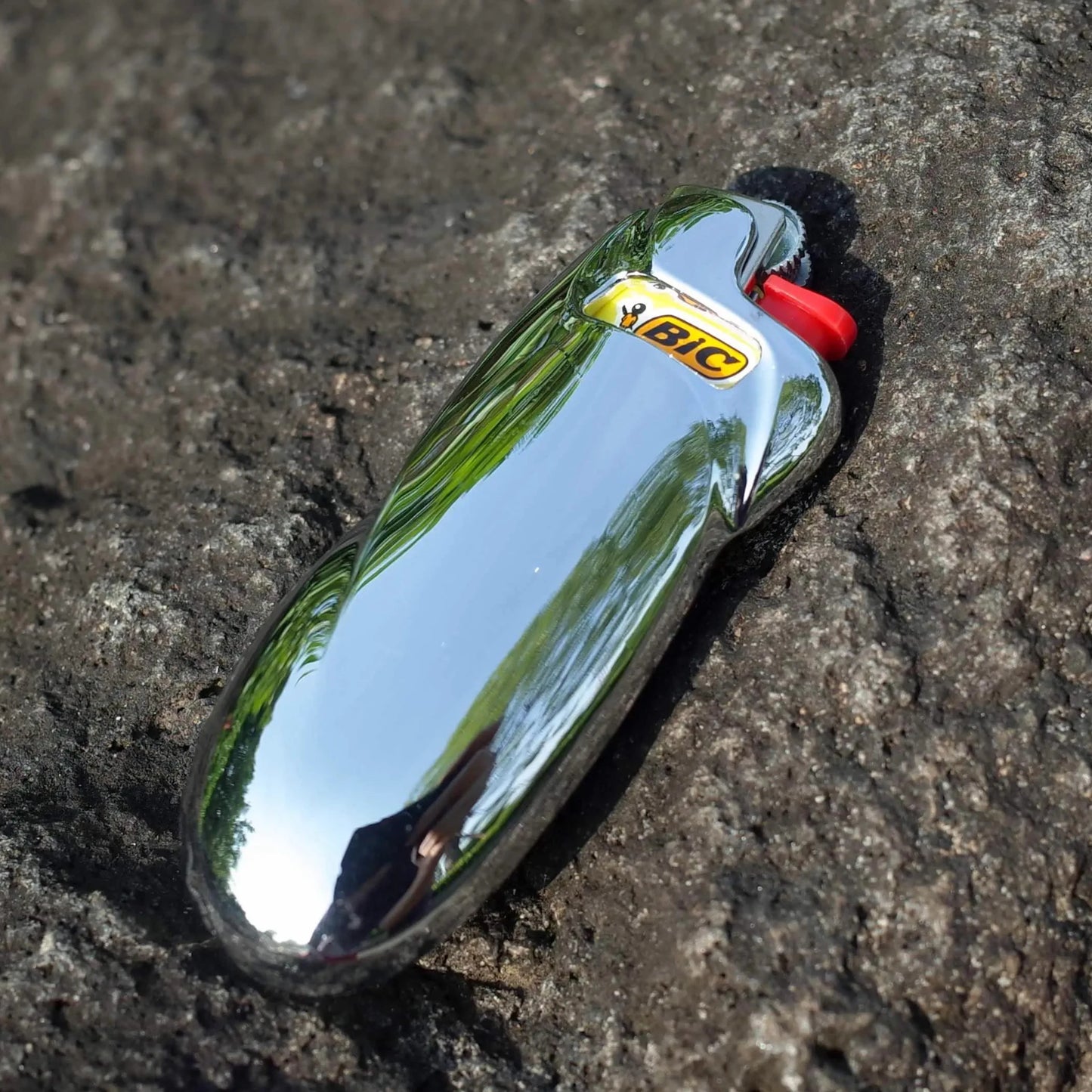 Clearance_Shiny Zinc Alloy Chromed Metal Shell For Small Bic Lighter J5 J25 No Lighter_Continuous updates Beauty World Shop