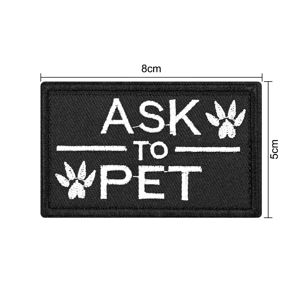 1 Piece Dog Patch for Service Dog Vest Cat Vest Removable Tactical Harness Service Dog Puppy Training Embroidered Patch Beauty World Shop