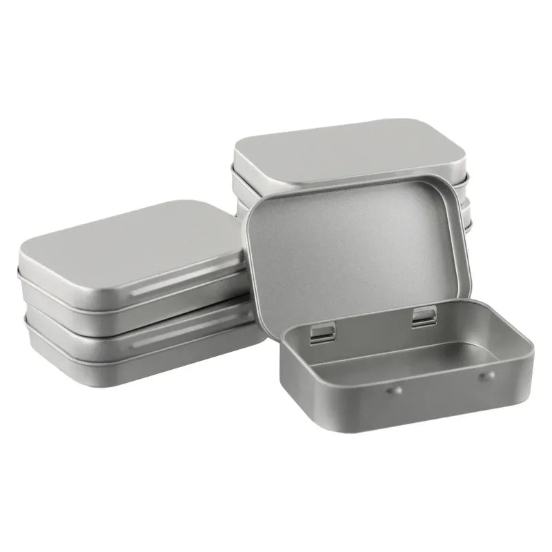 6Pcs Mini Metal Tin-Plated Slide Cover Storage Box Portable Cosmetic Organizer Jewelry Pill Cases Wedding Favor Container Beauty Trend Shop
