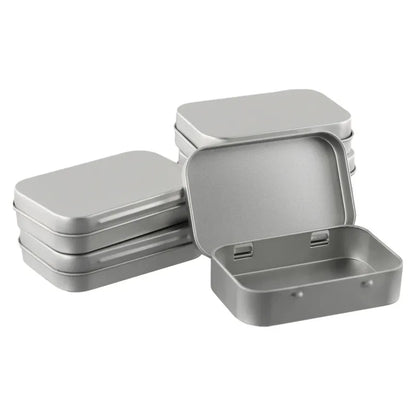 6Pcs Mini Metal Tin-Plated Slide Cover Storage Box Portable Cosmetic Organizer Jewelry Pill Cases Wedding Favor Container Beauty Trend Shop