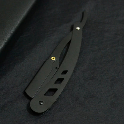 Men Shaving Barber Tools Hair Razor and Blades Antique Black Folding Shaving Knife Unisex Hair Removal (Without Blade) Beauty World Shop