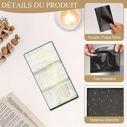 Lot of 1/2/3 Black Assurance Card Pouch - Certificate of Registration Protection Case Transparent Plastic Wallet for Documents Beauty World Shop