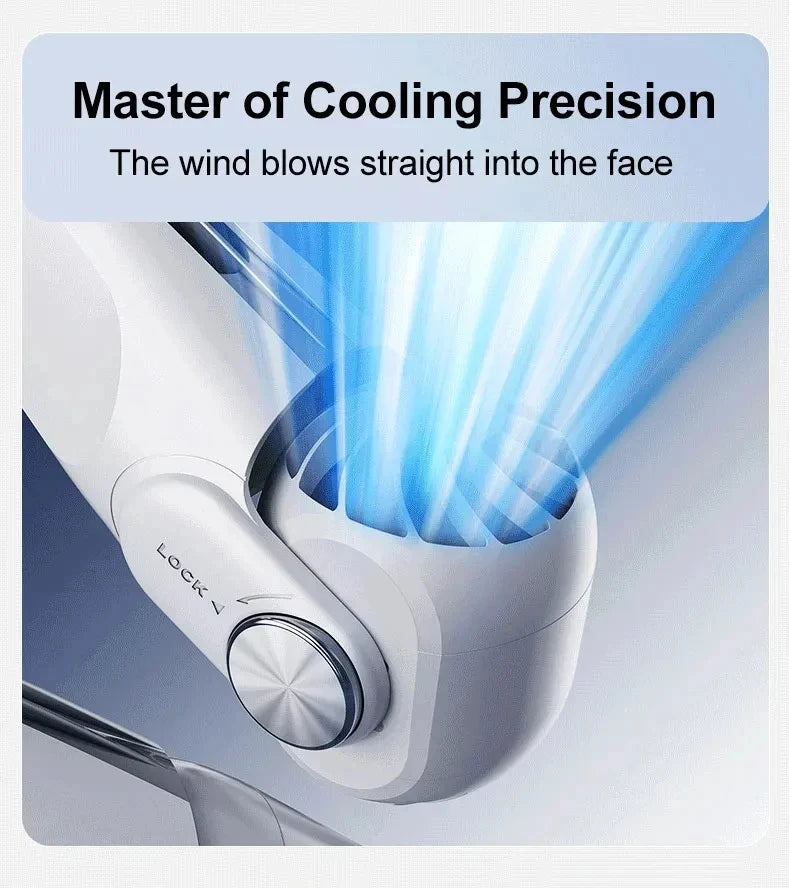 Portable Neck Hanging Fan With Usb Charging Adjustable Bladeless Turbofan Bladeless Student Dormitory Home Outdoor Cooling Beauty World Shop