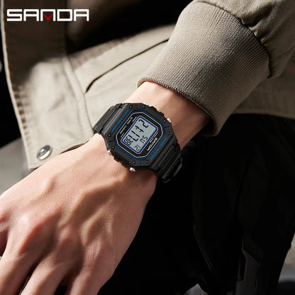SANDA 2156 Fashion Mens Watch Military Water Resistant Sport Watches Army Big Dial Led Digital Wristwatches Stopwatches For Male Beauty World Shop