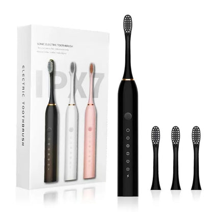 Electric Ultrasonic Toothbrush Six Speed Mode Home Soft Hair USB Charging Waterproof Adult Tooth Cleaner Automatic Couple Set Beauty World Shop