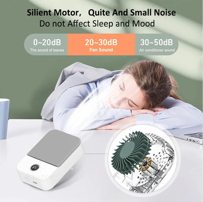 Waist Fan Portable Outdoor Mini Hanging Neck Fan 3 Gear Strong Wind Bladeless Waist Neck Fan Air Cooler USB Fan 2000Mah Beauty World Shop