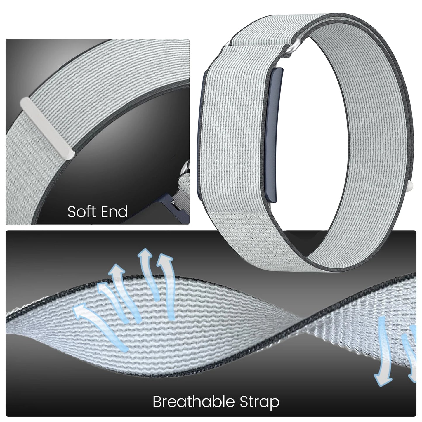 Nylon Replacement Band Compatible with Amazfit Helio Strap Adjustable Breathable Sport Wristband for Fitness Tracker Comfortable Beauty World Shop