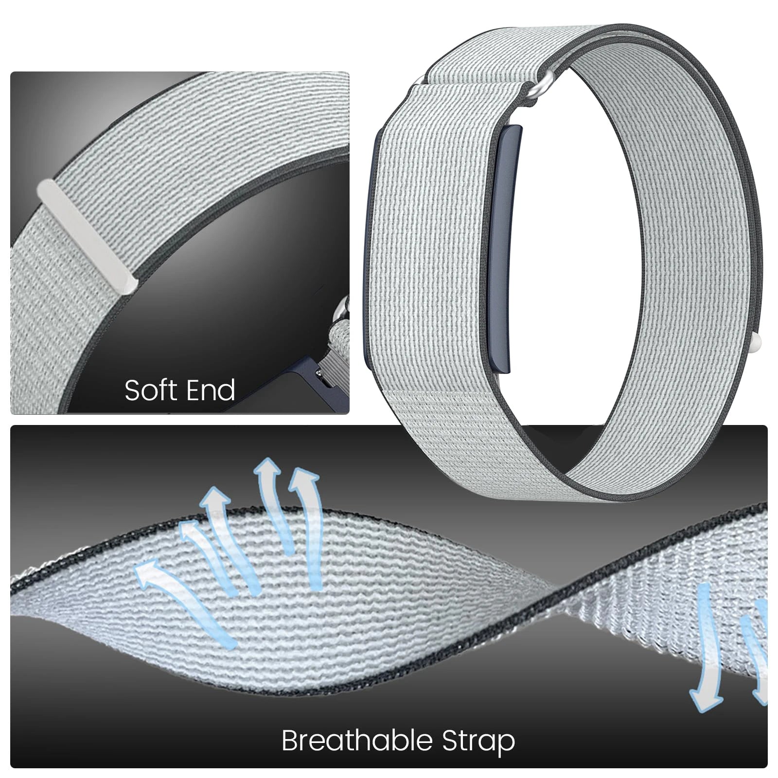 Nylon Replacement Band Compatible with Amazfit Helio Strap Adjustable Breathable Sport Wristband for Fitness Tracker Comfortable Beauty World Shop