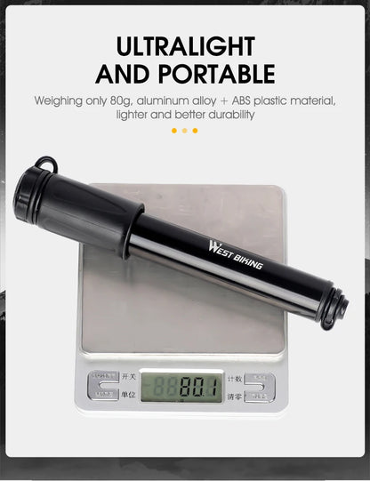 WEST BIKING Mini Bike Pump 100PSI Schrader Presta Valve MTB Road Cycling Pump Aluminum Alloy Bicycle Hand Air Pump Tire Inflator Beauty World Shop