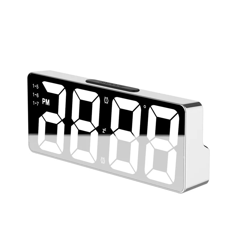 Latest Digital Clock LED Alarm Clock Bedroom Electronic Desktop Clock With Temperature Display Adjustable Brightness 12/24 Hours Beauty World Shop