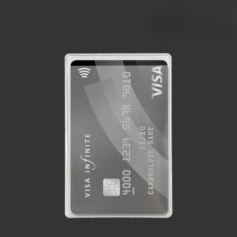 12PCS PVC Waterproof Transparent Card Holder Plastic Card id Holders Case To Protect Credit Cards Card Protector Cardholder Bags Beauty World Shop