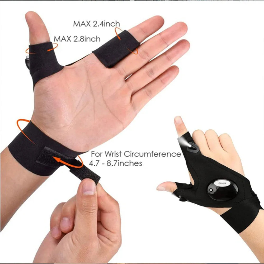 Cycling Gloves With Lights Gloves for Fishing Equipment Accessories Glove With Led Fingerless Light Fingers Mittens Apparel Beauty World Shop