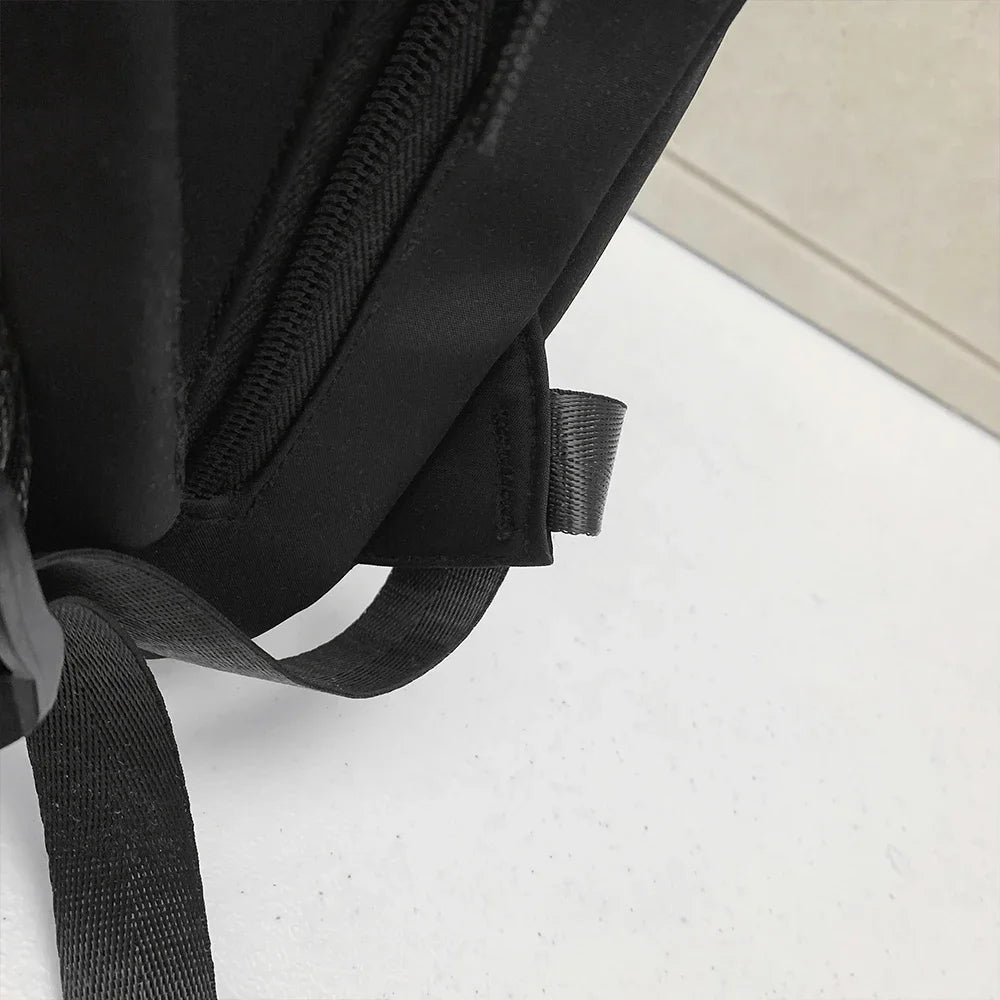 Large Capacity Solid Color Student Backpack Junior and High School Simple Black Travel Backpack Beauty World Shop