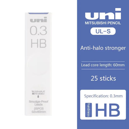 1Pcs Japan UNI UL-S Mechanical Pencil Lead-core Anti-fouling Thickened Black Non-breakable Student Pencil Lead 0.3/0.5/0.7 mm Beauty World Shop