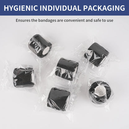 3/6/12/24/48 PCS Tattoo Grip Cover Wrap Disposable Black  Bandage For Tattoo Grip Bandage Machine Tape Tube Accessories Beauty World Shop
