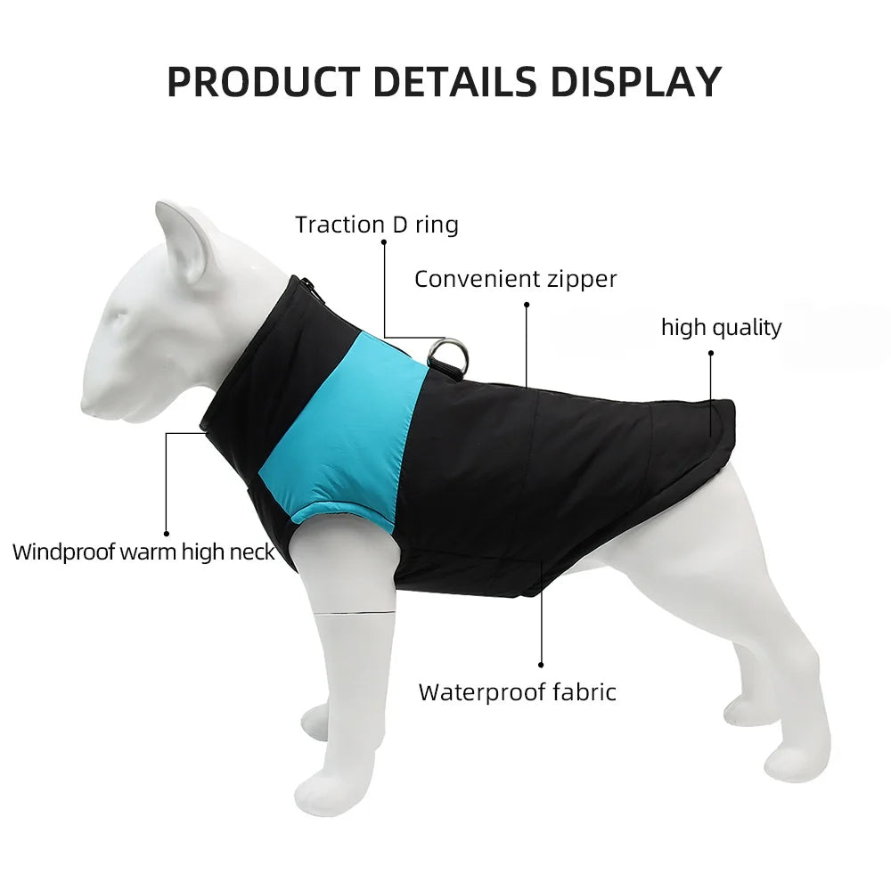Winter Big Dog Clothes Waterproof Vest Jacket For Small Dogs Cats Outdoor Warm Puppy Coat With D Ring Labrodor Pug Pet Costume Beauty World Shop