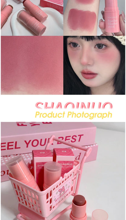 SHAQINUO Energizing Blush Stick - Natural Matte Finish, Creamy Texture, Easy to Blend for a Youthful Glow Beauty World Shop