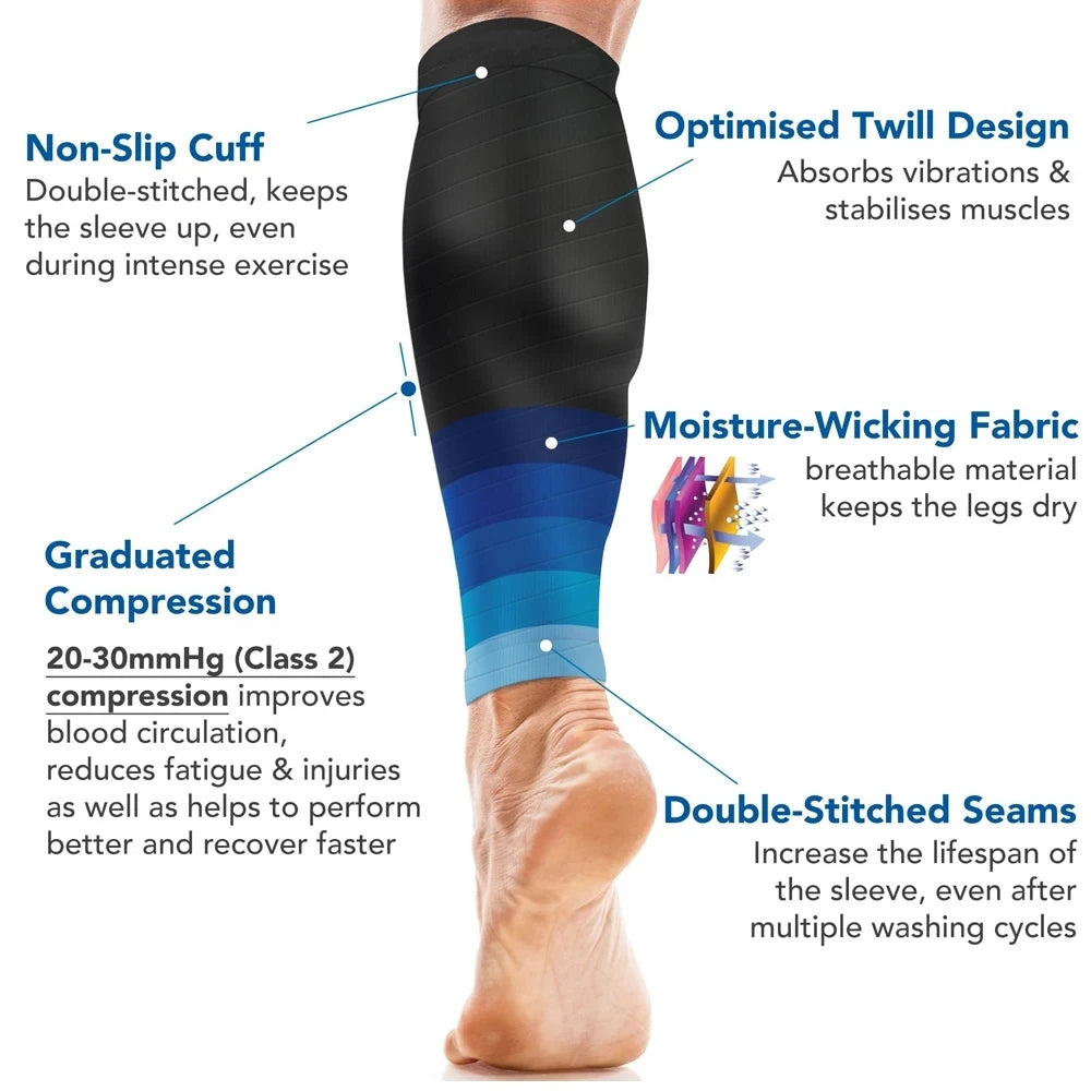 1Pair Calf Support Compression Sleeves for Women Men Running 20-30mmHg Footless Leg Socks Outdoor Sports Marathon Beauty World Shop