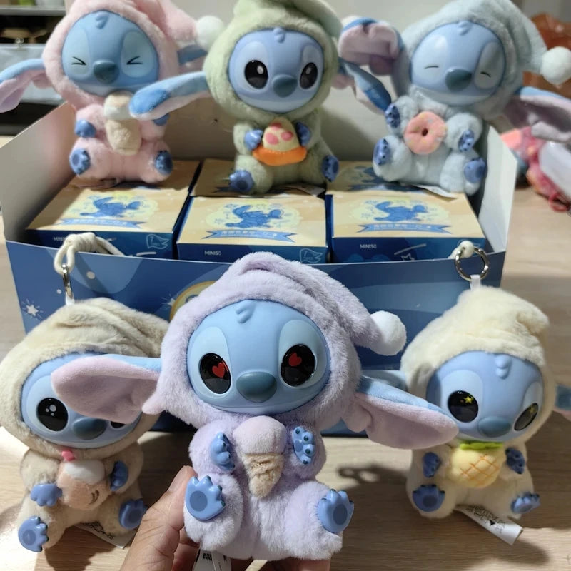 2025 HOT New Stitch Eat Some Thing Before Sleep Series Vinyl Blind Box Bag Pendant Cute Plush Doll Mystery Box Toy SurpriseGifts Beauty World Shop