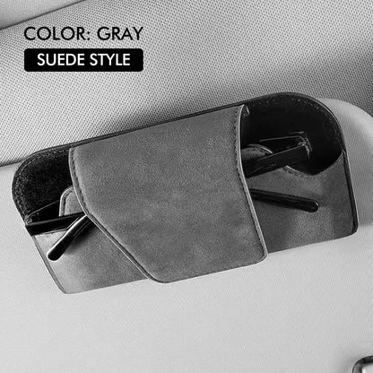 Car Glasses Case Auto Sun Visor Premium Suede Glasses Holder Wear-Resistant Sunglasses Protective Box Universal Cars Accessories Beauty World Shop
