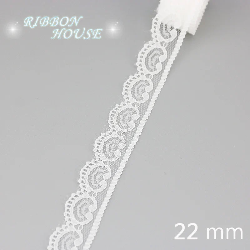(5 yards/roll) white Lace ribbon fabric Webbing Decoration Lovely gift packing polyester Material Home Accessories Store