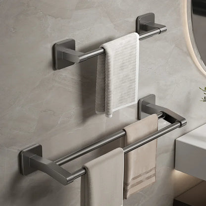Bathroom Towel Holder White Without Drilling Bathroom Gray Towel Rack Towel Bar Self-Adhesive Bathroom Towel Rack Towel Rail Beauty World Shop