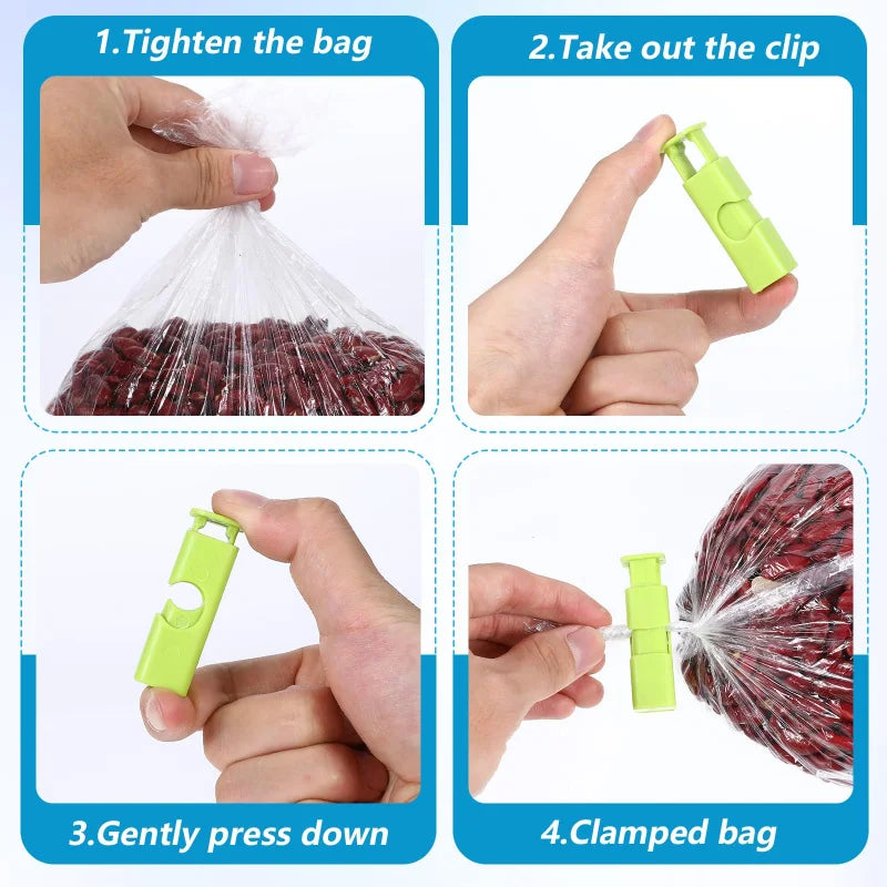 Reusable Food Bag Clips (4-Pack) for Sealing Snacks, Chips & Dry Goods to Lock in Freshness Beauty World Shop