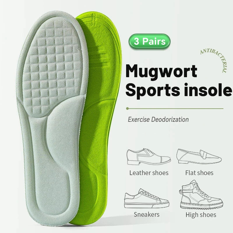 4D Cloud Technology Sports Insoles for Shoes PU Sole Soft Breathable Shock Absorption Cushion Running Orthopedic Care Insoles Beauty World Shop