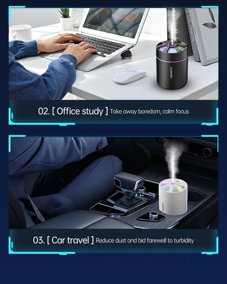 180ML mini air humidifier aromatherapy diffuser essential oil aromatherapy spray household bedroom car mounted mute humidifier Beauty World Shop
