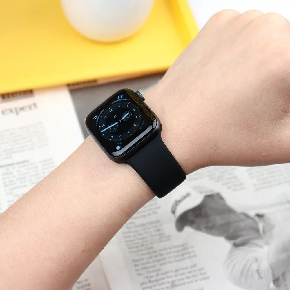 Silicone Band For Apple Watch strap 44mm 45mm 40mm 41mm 42-38mm 45 mm sport bracelet iwatch series 8 7 6 5 4 3 SE 9 Ultra 2 49mm Beauty World Shop