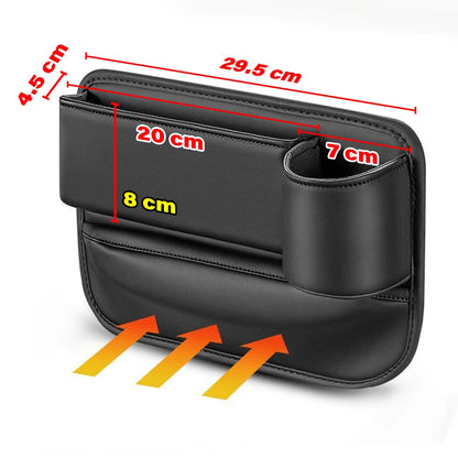 Car Seat Gap Water Cup Holder Leather Universal Crevice Side Storage Box Driver Front Auto Seat Gap Filler Organizer In the Car Beauty World Shop