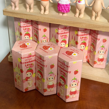 Genuine Sonny Angel Strawberry Love Series Cute Collectible Blind Box Dolls Desktop Decorations Surprise Fan Birthday Gift Toy Beauty World Shop