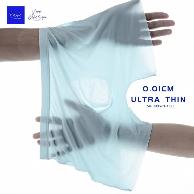1pc Mens Boxers Shorts Ice Silk Men Panties Seamless Sexy Underwear Man Underpants Panties Male Antibacterial Breathable Briefs Beauty World Shop