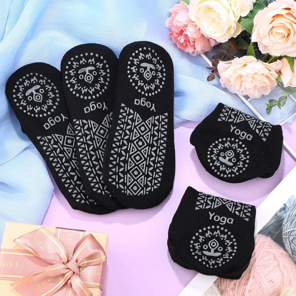 6 pairs, Pilates grab socks for women, yoga cute Barre anti slip exercise team, anti slip socks for exercise Beauty World Shop