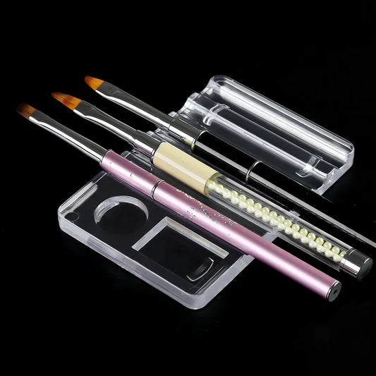 Acrylic Multi-purpose Nail Art Pen Holder, 5-Compartment Brush Stand with Color Palette, Organize and Display Tool Beauty World Shop
