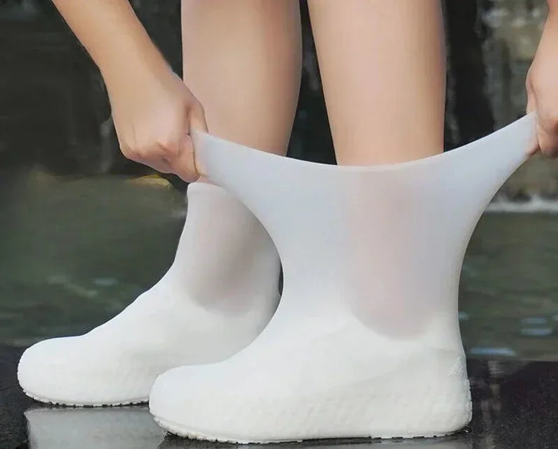 1 Pair Silicone WaterProof Shoe Covers Lip-resistant Rubber Rain Boot Rain Gear Overshoes Accessories for Outdoor Rainy Day Beauty World Shop