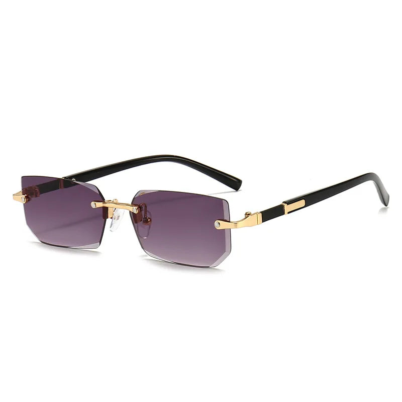 Rimless Sunglasses Rectangle Fashion Popular Women Men Shades Small Square Sun Glasses For Female Male Summer Traveling Oculos Beauty World Shop