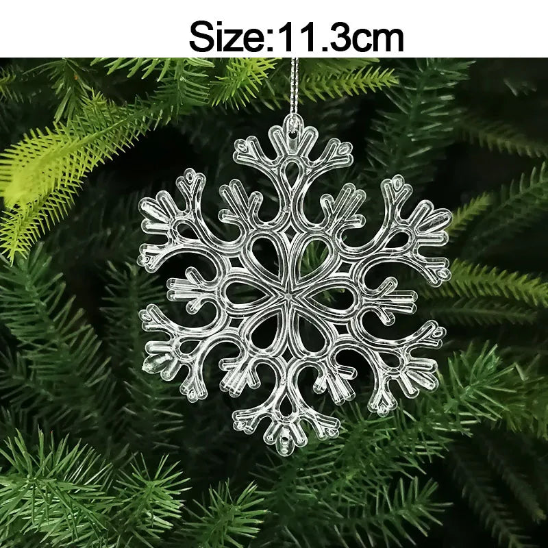 5pcs Christmas Home Decorations Crystal Acrylic Ornaments Snowflake Elk Xmas Tree Hanging Pendants Navidad 2025 New Year Gift Beauty World Shop