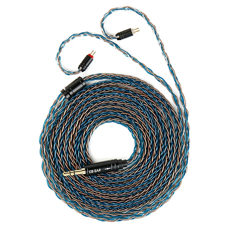 KBEAR ST12plus Earphone Cable 2m 8 Core 4N OFC Silver-plated Upgraded Cable 3.5/4.4mm MMCX/0.78mm 2Pin for CCZ KB03 KS1 Beauty World Shop
