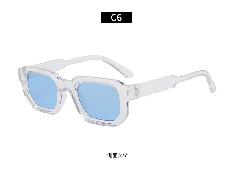 New Retro Rectangular Frame Sunglasses - Fashionable Retro Sunglasses With Uv400 Protection3007 Beauty World Shop