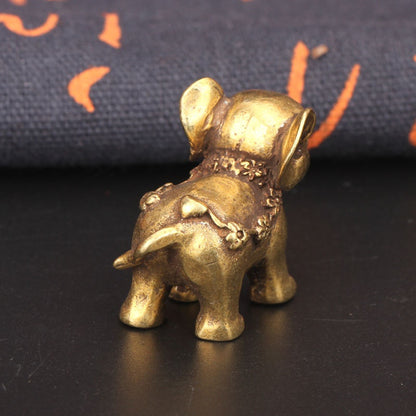 Antique Bronze Minature Elephant Figurines Tea Pet Table Ornament Decorations Solid Copper Animal Crafts Home Decor Living Room Beauty World Shop